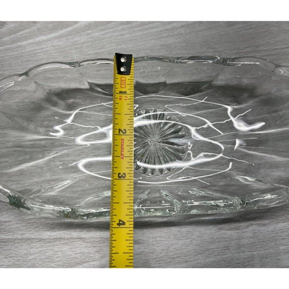 Vintage Anchor Hocking Star Of David Banana Split Boat Dish Clear Glass 8" Long - Picture 6 of 8